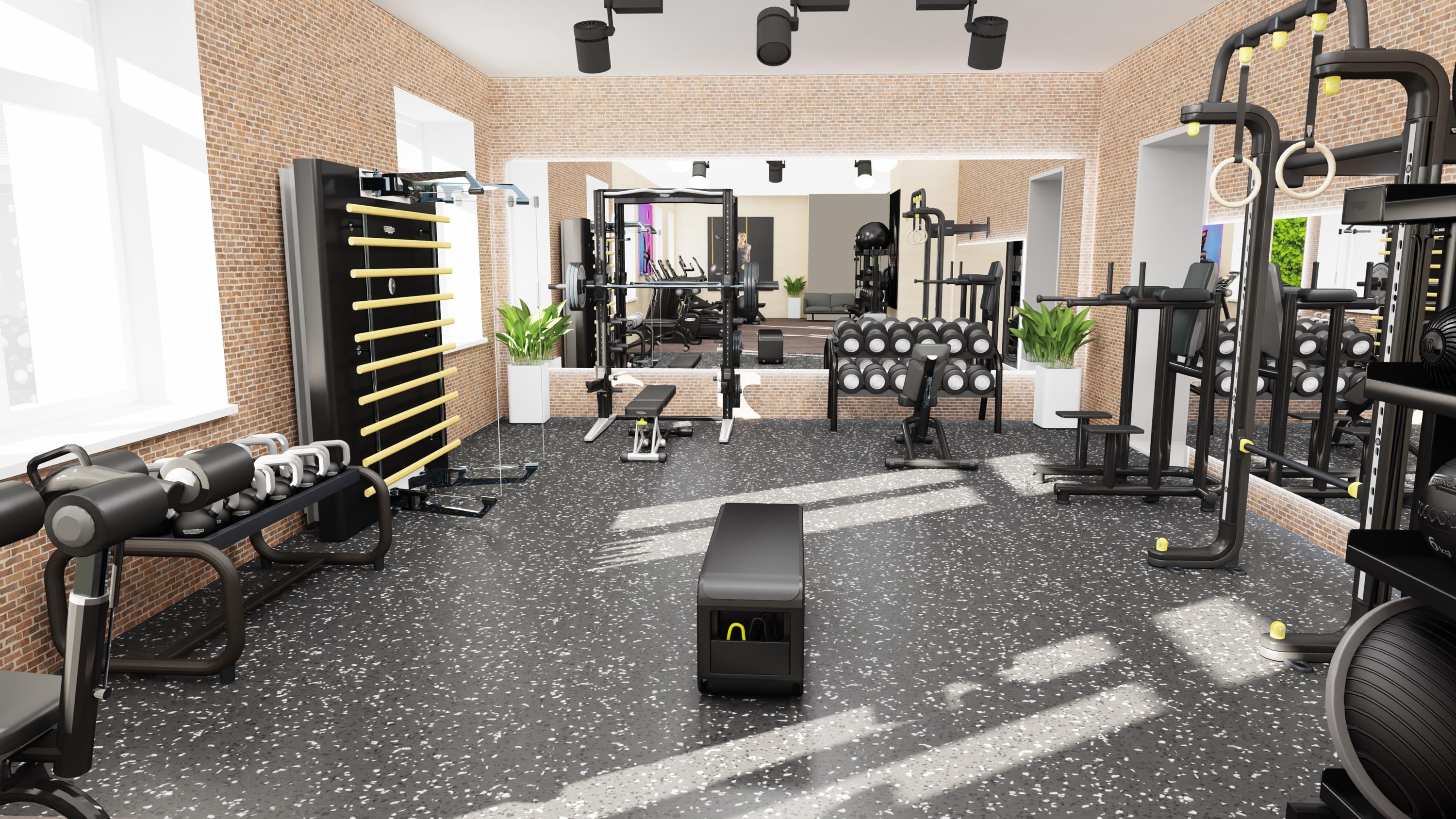 The Julius Prague Hotel Exterior photo 3D rendering of a gym